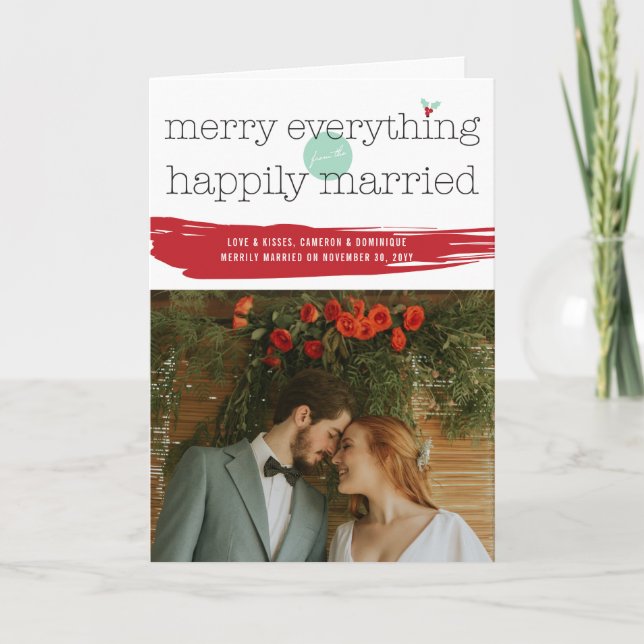 Merry Everything From The Happily Married Photo Holiday Card (Front)