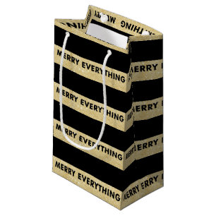 Merry Everything Gold Glitter Holiday Gift Bag