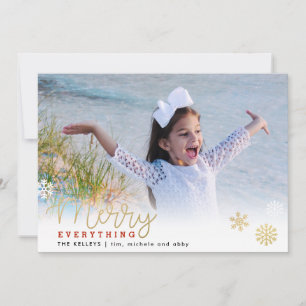 Merry Everything Gold Horizontal Photo Card