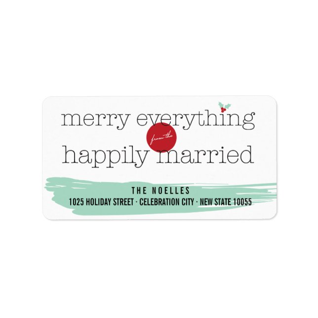 Merry Everything Happily Married Address Labels (Front)