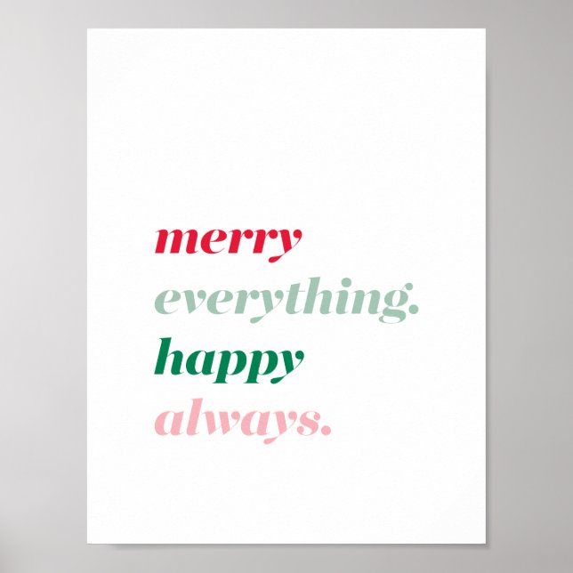 Merry Everything Happy Always Christmas Poster (Front)
