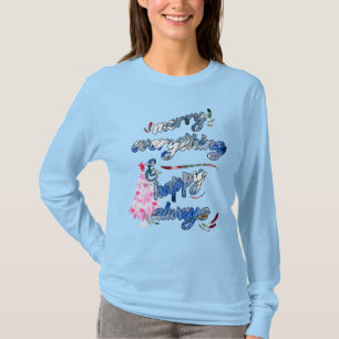 Merry Everything & Happy Always - Pink Tree T-Shirt