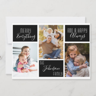 Merry Everything Happy Always Stars Photo Collage Holiday Card