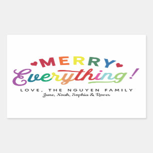 Merry Everything Holiday Labels Colourful and Fun!