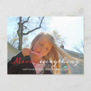 Merry Everything Holiday Photo Christmas Red White Postcard