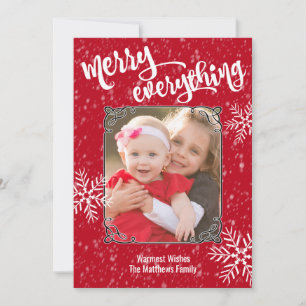 Merry Everything Holiday Snowfall Photo Card