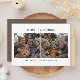 Merry Everything Modern Family Christmas Photo Holiday Card