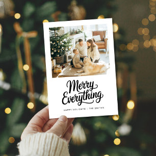 Merry Everything Modern Minimalist Family Photo Holiday Card