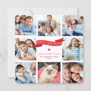 MERRY EVERYTHING multi 8 photo instagram squares Holiday Card