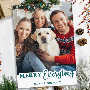 Merry Everything Personalised Christmas Photo Holiday Card