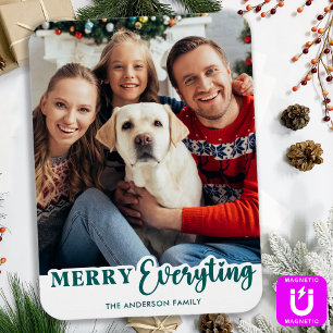 Merry Everything Personalised Modern Family Photo Magnet
