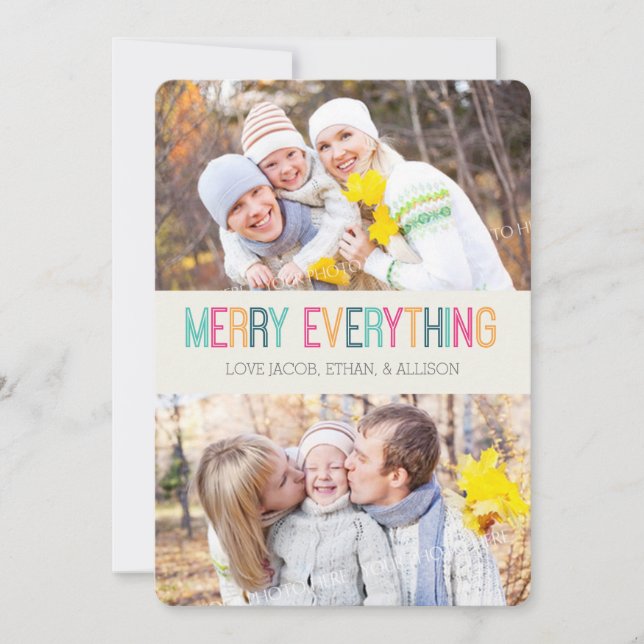 Merry Everything Photo Card Colourful (Front)