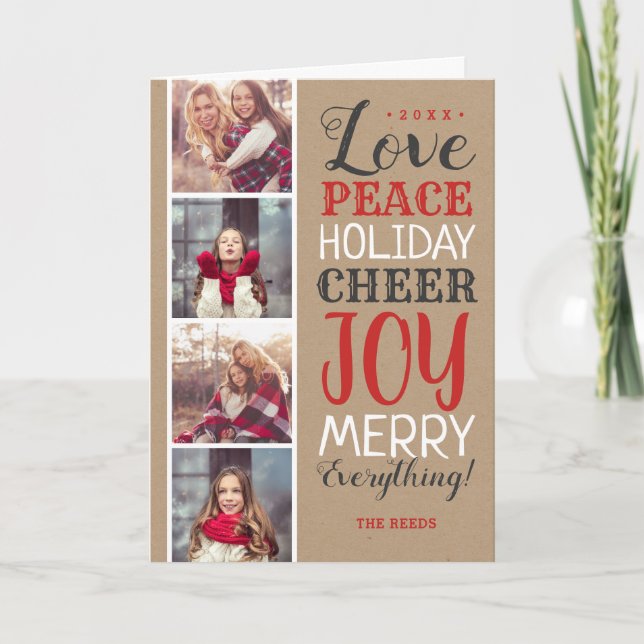 Merry Everything Photo Collage Holiday Card (Front)
