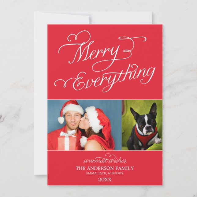MERRY EVERYTHING SCRIPT | HOLIDAY PHOTO CARD (Front)