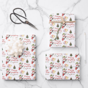 Merry Everything Snowman Wrapping Paper Sheets