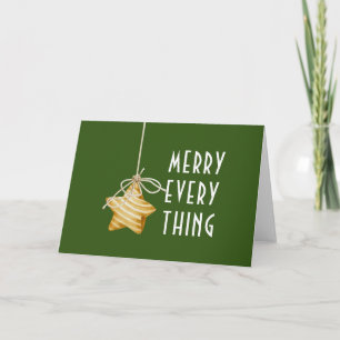 Merry Everything Star Ornament Green Christmas Card