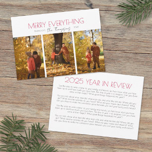 Merry Everything Three Photo Christmas Card
