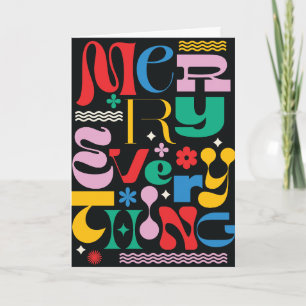 Merry Everything Trendy Type Mix Greeting Card