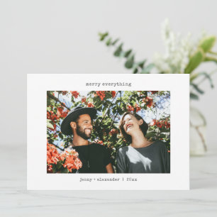 Merry Everything Two Photo Minimalist Typewriter Holiday Card