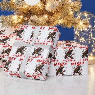 Merry F-Caw-F Crow, F-CAW-F Funny Christmas Santa Wrapping Paper