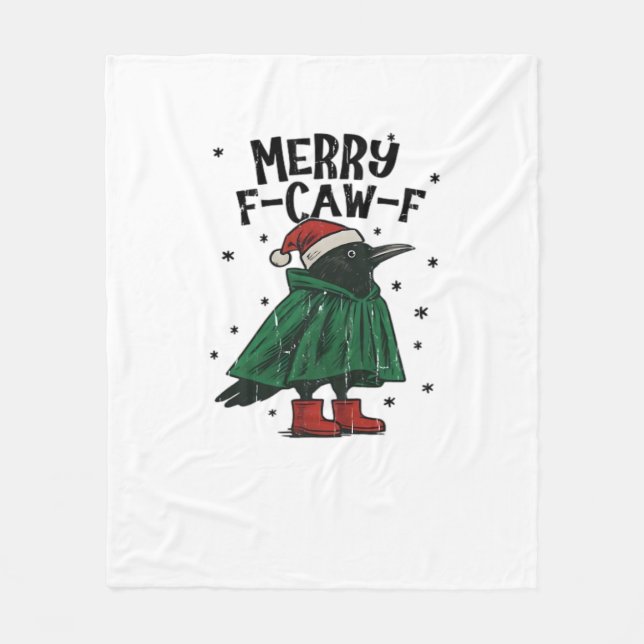 Merry F-Caw-F Essential Minimal Clean Fleece Blanket (Front)