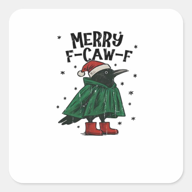Merry F-Caw-F Essential Minimal Clean Square Sticker (Front)