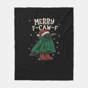 Merry F-Caw-F Fleece Blanket