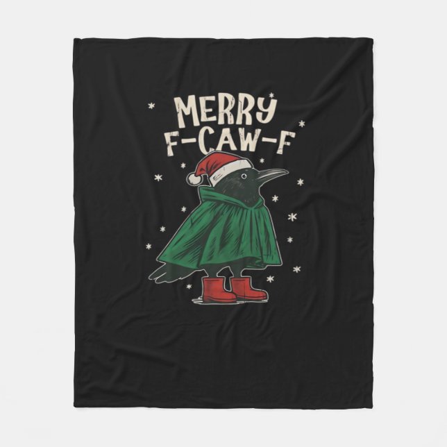 Merry F-Caw-F Fleece Blanket (Front)