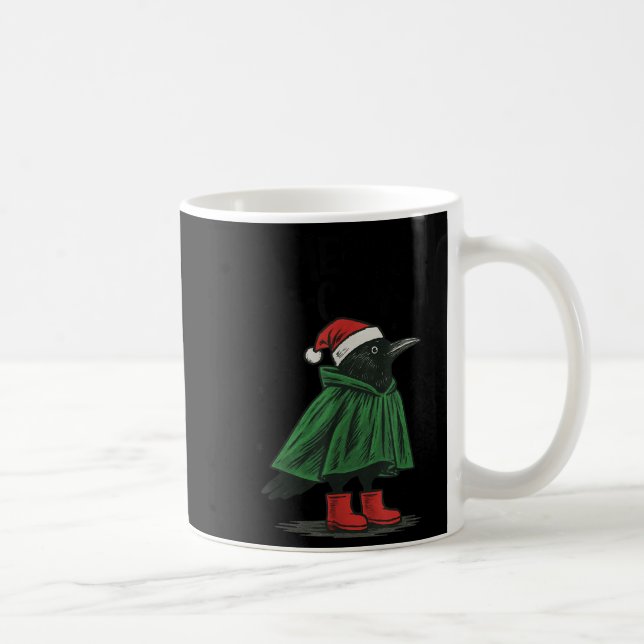 Merry F-caw-f Funny Christmas Black Crow Merry Xma Coffee Mug (Right)