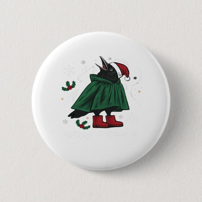 Merry F Caw F Funny Graphic Style 6 Cm Round Badge (Front)