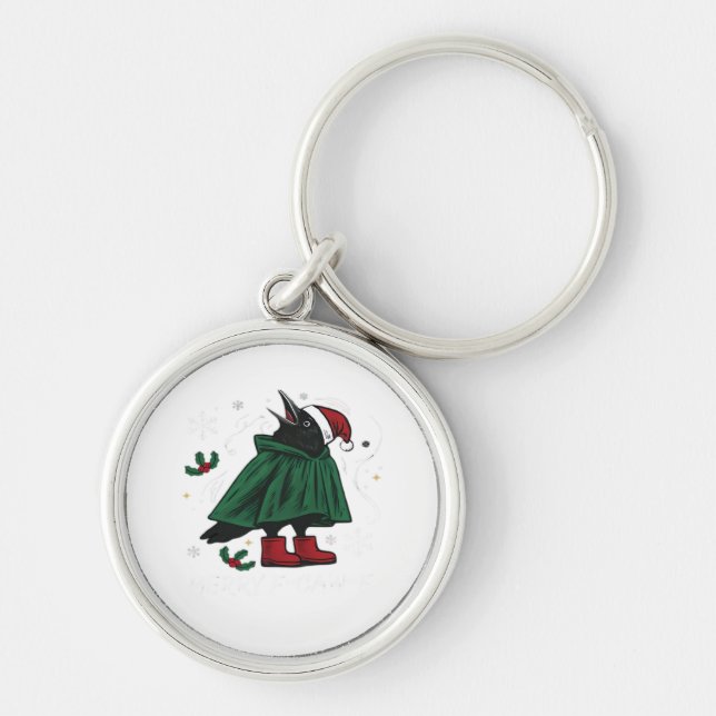 Merry F Caw F Funny Graphic Style Key Ring (Front)