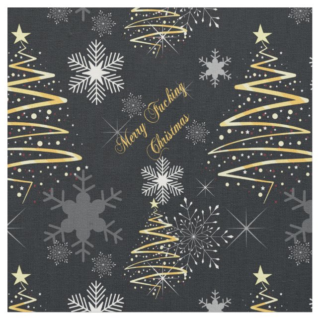 Merry F*cking Christmas Fabric (Close Up)