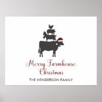 Merry Farmhouse Christmas Family Name Personalised