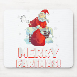 Merry fartmas santa claus farting christmas mouse mat
