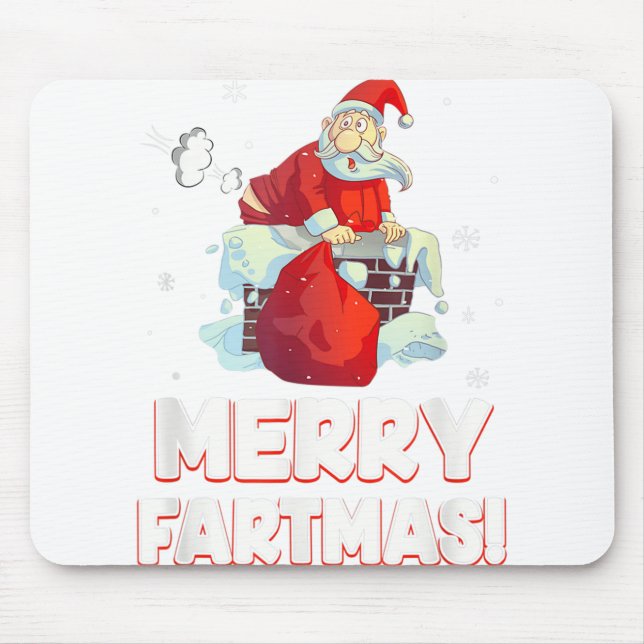 Merry fartmas santa claus farting christmas mouse mat (Front)