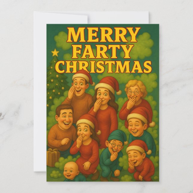 Merry Farty Christmas Funny Family Holiday Card (Front)