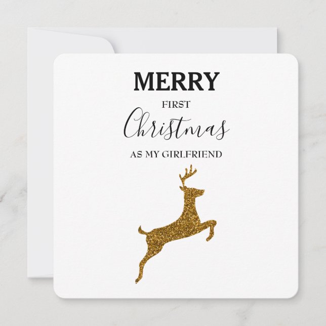 Merry First Christmas Girlfriend Xmas Card (Front)
