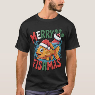 Merry Fishmas – Funny Santa Fishing Holiday Desi T-Shirt