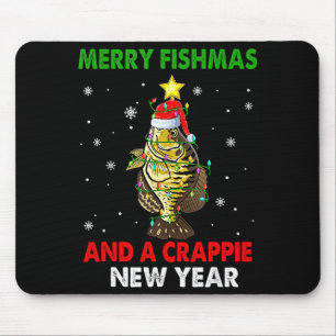 Merry Fishmas And A Crape New Year Fishing Funny X Mouse Mat