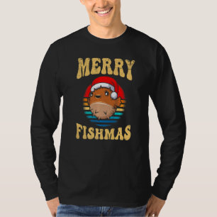 Merry Fishmas Angler Aquarium Aquarist Puffer fish T-Shirt