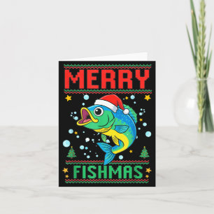 Merry Fishmas B Fish Fishing Christmas Card