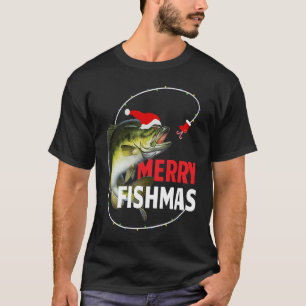 Merry Fishmas Bass Fishing Fishermen T-Shirt
