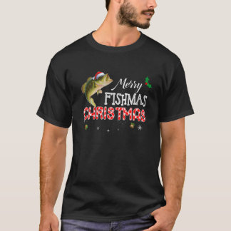 Merry Fishmas Christmas Animal Santa Fishing Xmas T-Shirt