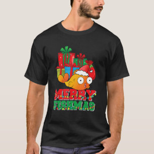 Merry Fishmas Christmas Fish Fisherman Ugly Xmas T-Shirt