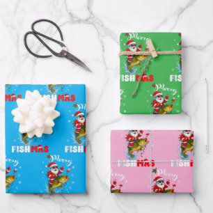 Merry Fishmas Christmas Gift Wrapping Paper Sheet