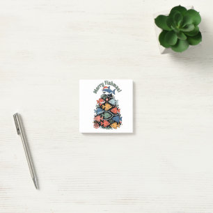 Merry Fishmas Christmas Tree Fish Funny Fishing Post-it Notes