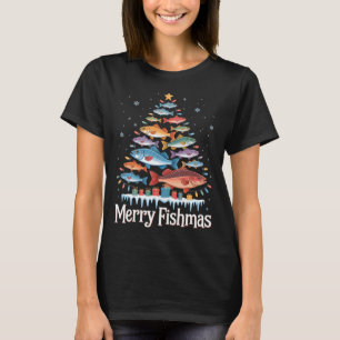 Merry Fishmas Christmas Tree Funny Fish Fishing Fi T-Shirt