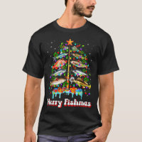 Merry Fishmas Christmas Tree Funny Fish Fishing Fi
