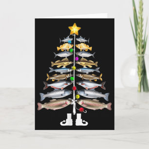 Merry Fishmas Christmas Tree Funny Fishing  Card
