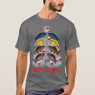 Merry FISHmas Christmas Tree Funny Fishing Lovers T-Shirt